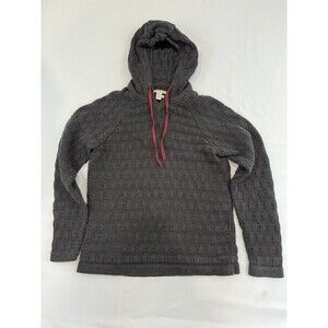 Mens Carbon 2 Cobalt Chunky Knit Gray Pullover Sweater With Hood Size M